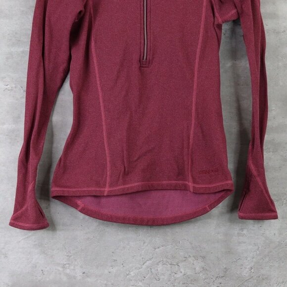 Patagonia Performance Base Layer Capilene Women's XS 1/2 Zip Top Hoody Berry - Picture 3 of 8